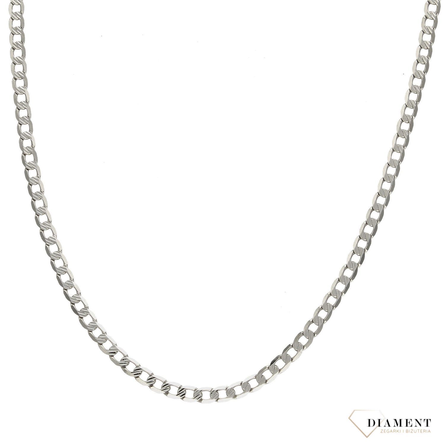 Złoty łańcuszek 585 pancerka pave białe złoto DIA-LAN-1127PAVE-585B 2,5mm.jpg